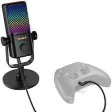 TONOR Gaming Microphone Compatible with Xbox, RGB Condenser Medium, Black