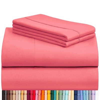 LuxClub 4 PC Sheet Set Bed Sheets Deep Pockets 16 Eco Friendly Wrinkle Free C...