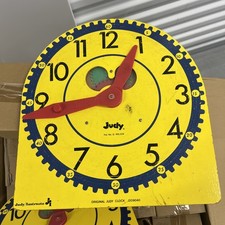 Vintage Original Judy clock - Wooden Large Judy Clock - Classroom/Library
