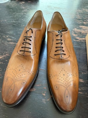Santoni ''MORRIS'' Oxford Shoes Made in Italy | US 13D  Tobacco Calf Leather Italy