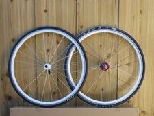 700C wheel front and rear set white rim piste TPU tube with tire