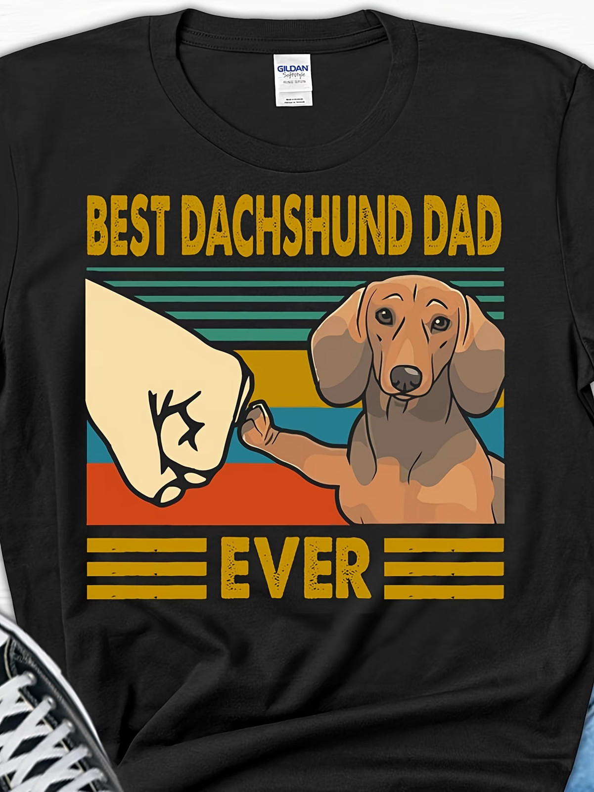 Camiseta Best Dachshund Dad Ever Funny Dog Lover - Camiseta gráfica retro Dachshund con
