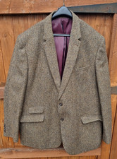 Tu Men’s Brown 100% Wool Yorkdale Luxury Fabric Herringbone Blazer Jacket 48R