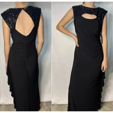 NWT R M Richards Black Formal Full Length Dress 6P