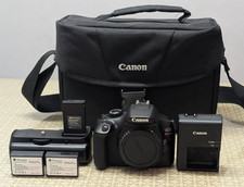 Canon EOS 1300D Rebel T6 Kiss X80 Digital Camera Body Charger 2 Batteries More
