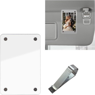 Magnetic Sun Visor Photo Holder & Frame - Large Clear Perso Color: Large Clear