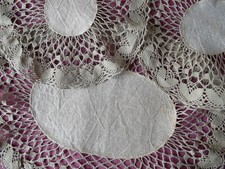 3 napperons en LIN BRUT entourés de DENTELLE du Puy