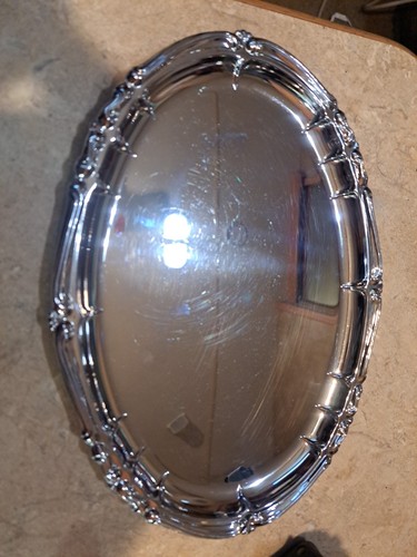 Bandeja para servir vintage Alfra Alessi de 10" de acero inoxidable ovalada hecha en Italia - Imagen 2 de 5