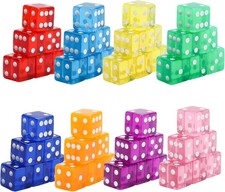 48 Piece 19mm Dice Casino Style Craps D6 Dice Set Acrylic and Translucent for...