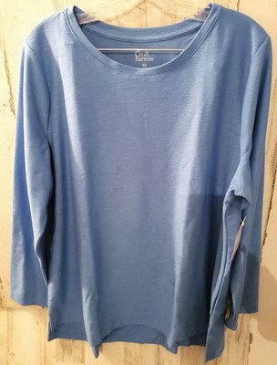 NEW Womens Croft & Barrow French Terry Sweatshirt Size XXL Blue Light Weight 