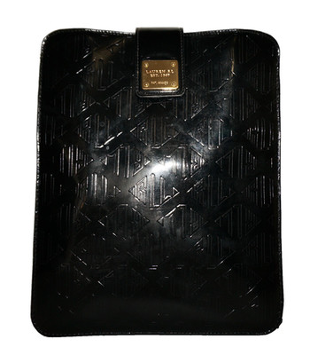 LAUREN RALPH LAUREN Black Patent Slim Tablet Case 10x8