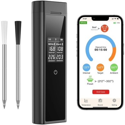 Smart Wireless Meat Thermometer Digital 2 Probes Advanced Bluetooth Food