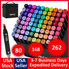 80/168/262 Colors Dual Tip Markers Drawing Markers Set Dual Tip Alcohol Markers