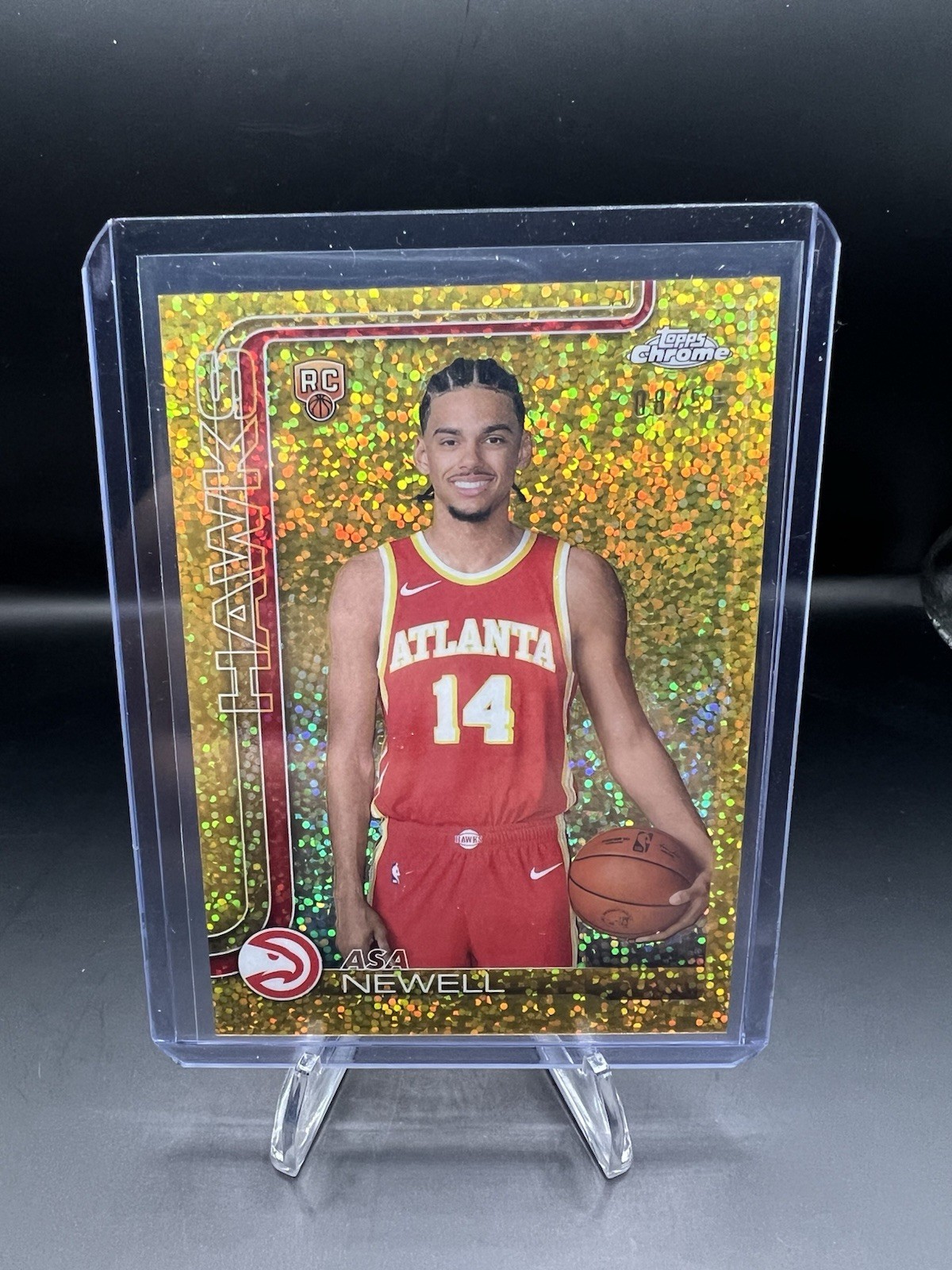 Asa Newell 2025-26 Topps Chrome Image Variation Rookie Gold Speckle /50 RC