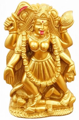 3'' Maa Kali Statue Standing on Shiva Traditional Hindu Goddess Mahakali Murti