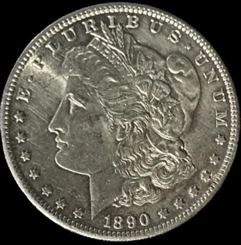 1890-S $1 Morgan Silver Dollar 90% Fine Silver AU Almost Uncirculated