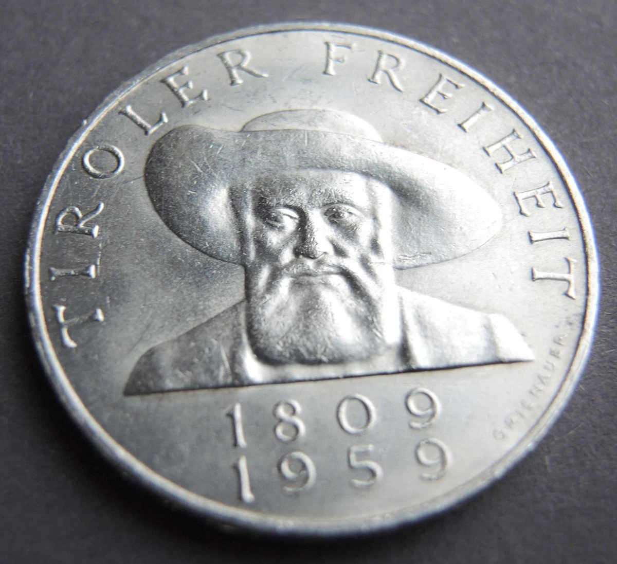 50 Schilling Österreich 900er Silber Münze 20g 1959 Tiroler Freiheit Stempelglan