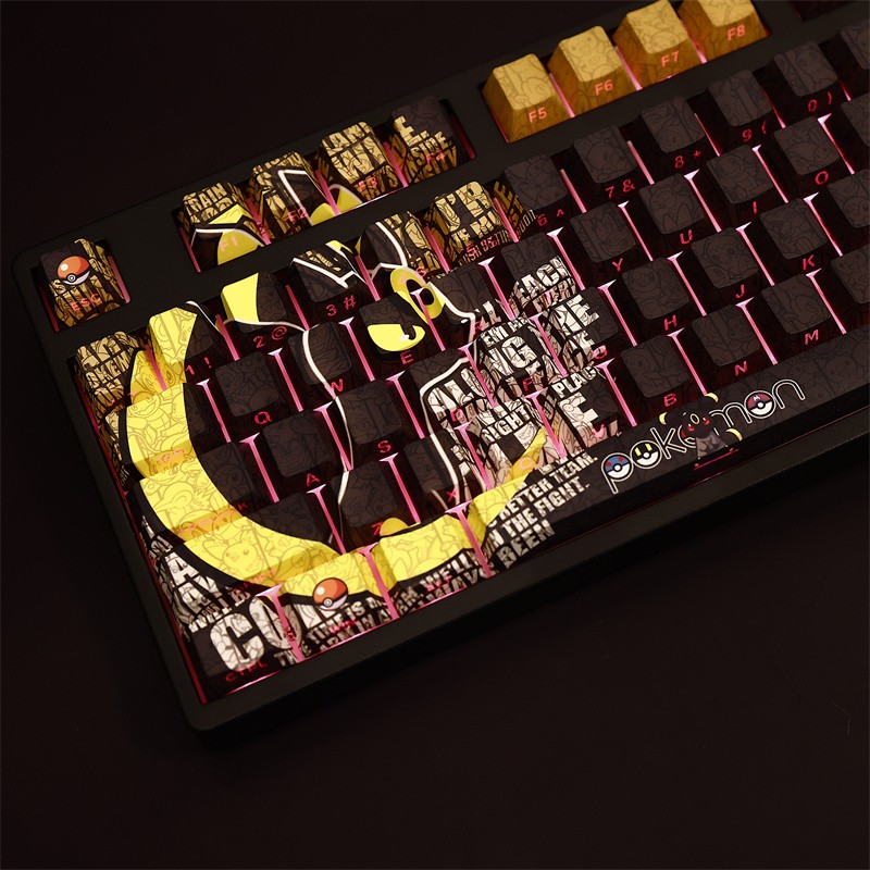 Anime Umbreon PBT Translucent Keycaps 108Keys for Cherry MX Mechanical Keyboard