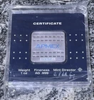 Geiger APMEX 1 oz .999 Silver Square Bar in Sealed Assay Some Toning #AV476451