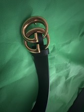 Authentic Gucci Belt Marmont Black Leather Golden Buckle Classic GG size 75/30