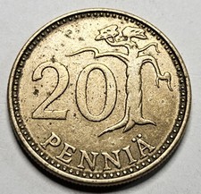 1973 Finland 20 Pennia - Aluminum-Bronze - Finnish - World Coin - Europe