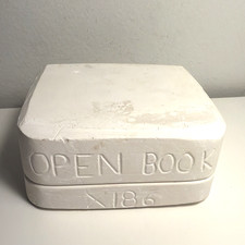 Vintage Ceramic Open Book Clay Pottery Mold X186 Slip Cast Plaster 4" Wide CIN
