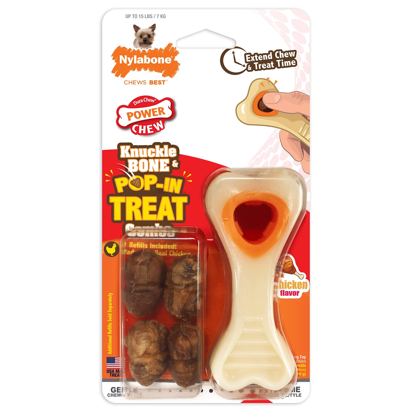 Nylabone X Small Dog Chew Toy and Treat Combo Durable Chewin