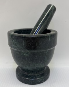 Mortar and Pestle Set -Black, Solid 4 inch Heavy Granite Stone Grinder {HH}