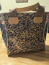 Borsa grande Consuela rosa floreale stampa leopardata colorata