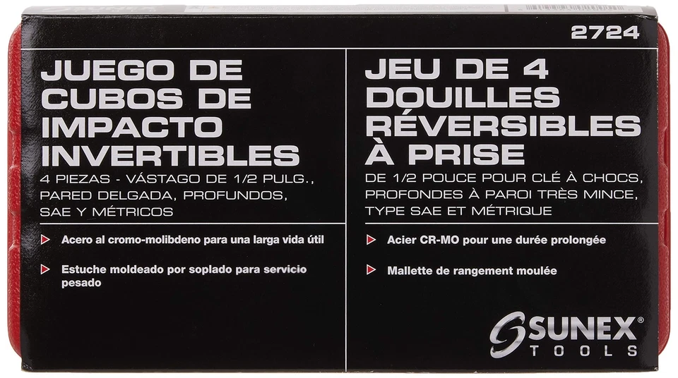 2724 1/2-Inch Drive Deep Thin Wall Flip Socket Set, 4-Piece - Image 3 of 4