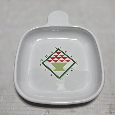 Vtg 1985 Corningware NOEL Christmas White Snack It Plate Employee Gift Rare 