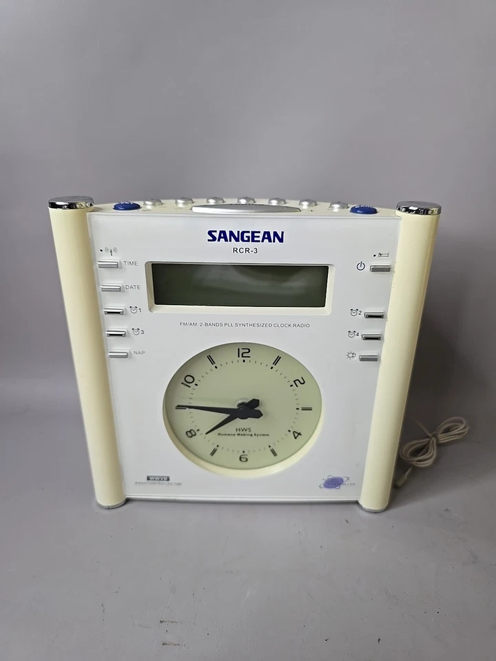 Sangean RCR-3 FM AM Tuning Atomic Clock Radio Human Wake System Tested And Works - Image 4 of 4