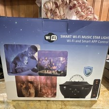 Smart Wi-Fi LED Star Night Light Projector, Multicolor, Remote, Black