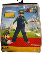 SUPER MARIO Kids Luigi Costume Size S 2T Halloween Dress Up