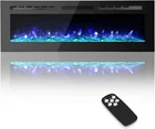 60Inch Electric Fireplace Recessed Wall Mounted Heater W/ Adjustable Flame Color