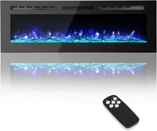 60Inch Electric Fireplace Recessed Wall Mounted Heater W/ Adjustable Flame Color