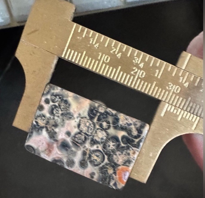 Leopardskin Agate stone Rectangular Earrings w/14… - image 5