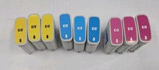 Genuine HP 82 Ink 3 each CMY DesignJet 500 800 C4911A C4912A C4913A USED 2017-24
