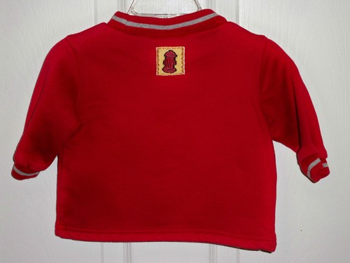 buster brown boys 6-9m red bear fireman long sleeve shirt top