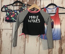 Cat Jack/ART Class Lot of 3pcs Girls Size L 10/12 Bathing Suit Tops-NWOT