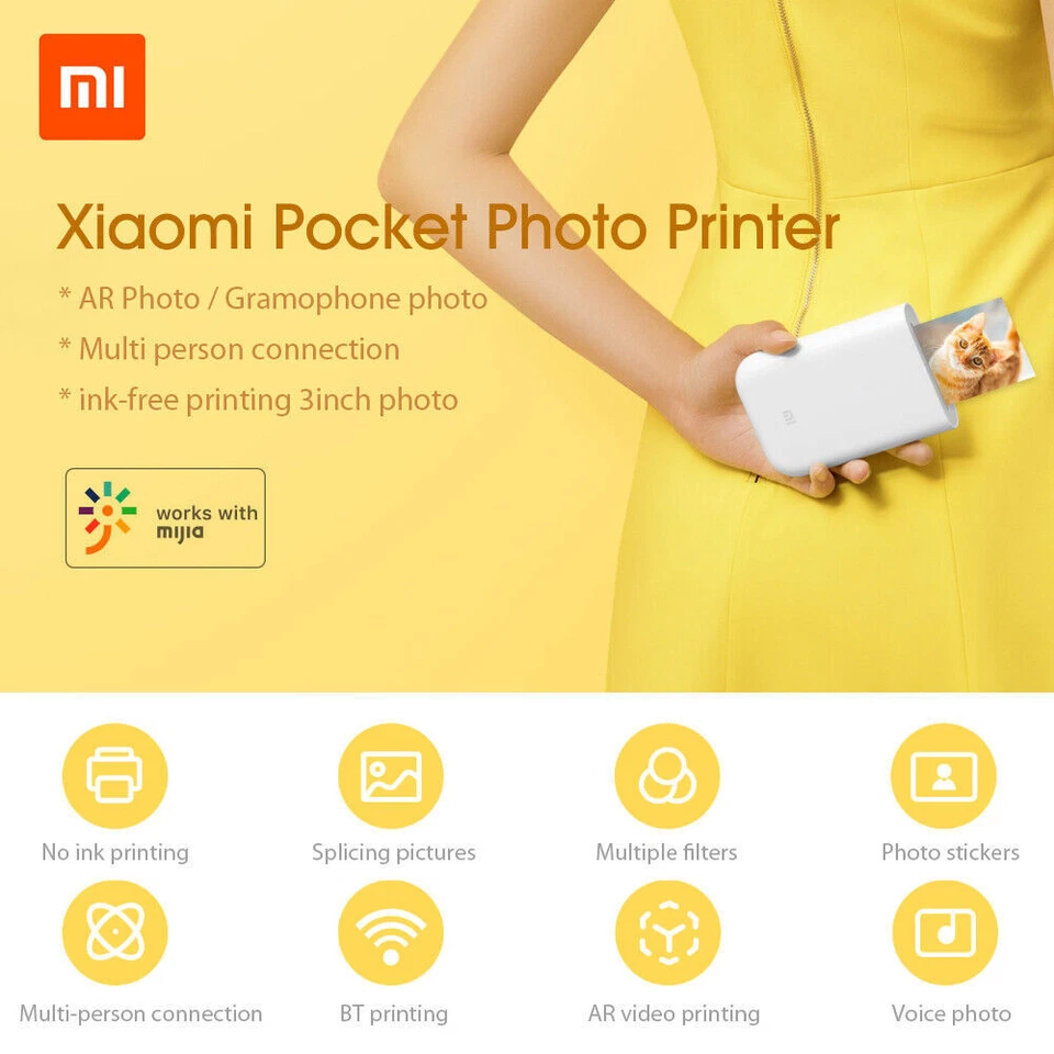 Xiaomi mijia AR Pocket Printer 300dpi Portable Photo Mini Pocket With DIY Share - Image 2 of 4