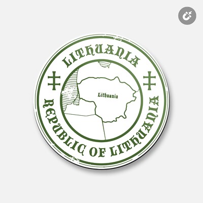 Lithuania Map Grunge | 4'' X 4'' Round Decorative Magnet