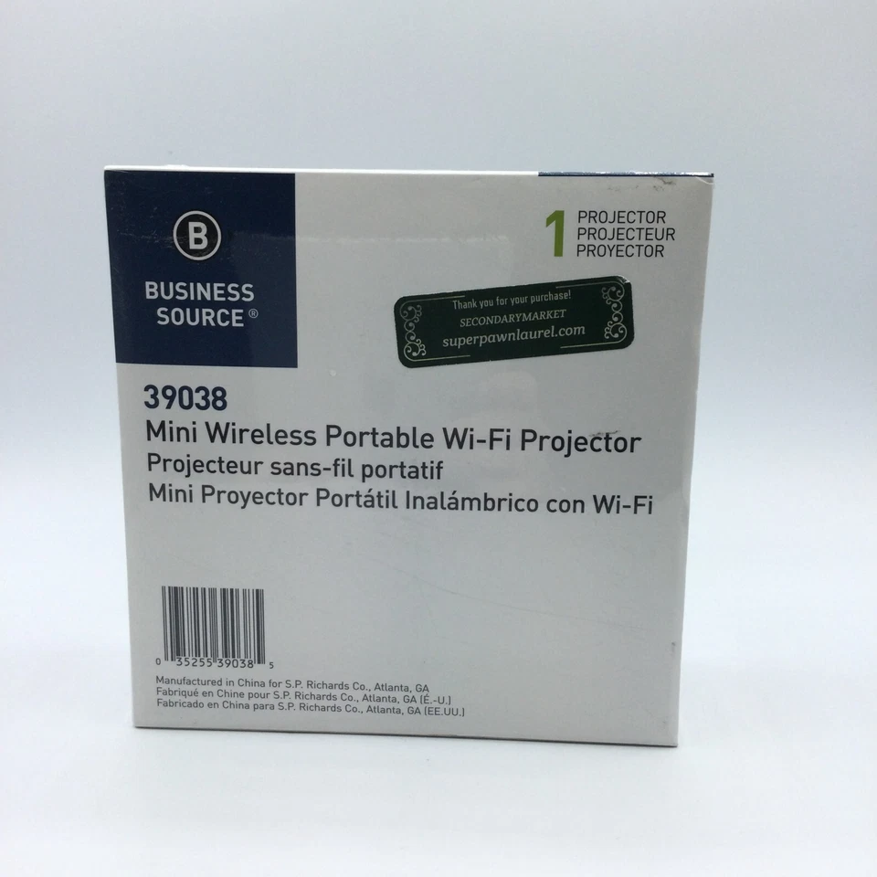 Business Source Mini Wireless Portable Wi-Fi Projector 39038 NEW - Image 3 of 4