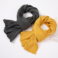 Men's Scarf Solid Colors Warm Scarves Winter Knitted Wool Soft Fashion Scarves