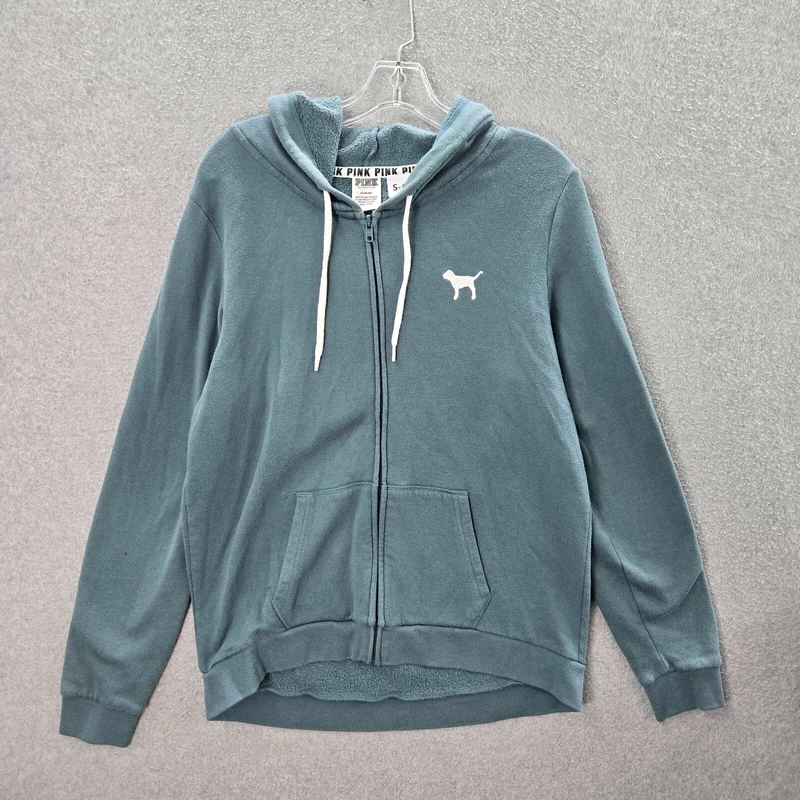 victoria-secret-vs pink logo full zip hoodie