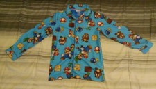 Kids Size 10/12 Super Mario Bros Pajama Long Sleeved Shirt Button Up Nintendo