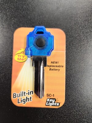 Solid Blue Sc1 Key BLUE FLASHLIGHT KEY LITE SCHLAGE SC1 KEYBLANK - READ DETAILS BELOW | eBay