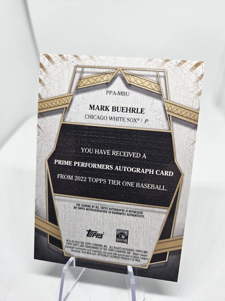 2022 Topps Tier One Prime Performers Auto /299 Mark Buehrle #PPA-MBU Auto - Image 2 of 2