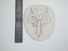 vtg 1960s 70s Tattoo Flash acetate stencil Aries Symbol signed Zodiac ZOD1