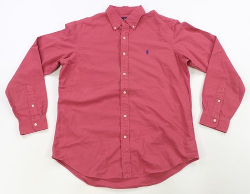 Rare Vintage RALPH LAUREN Pony Classic Fit Casual Button Front Shirt 2000s Red L